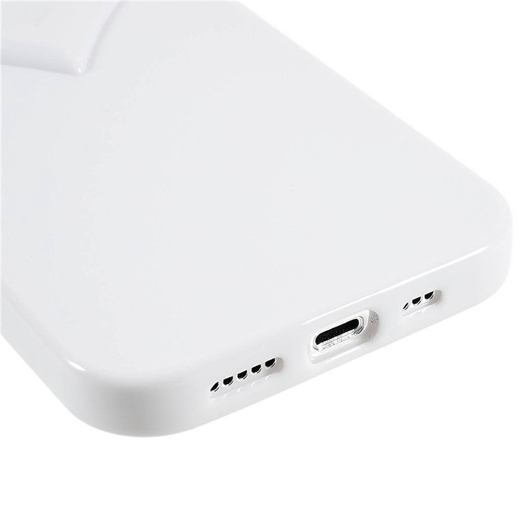 Heart Shaped Camera Protection Phone Cover for iPhone 14 Pro Max, Anti-fingerprint TPU Anti-dust Cell Phone Case - White