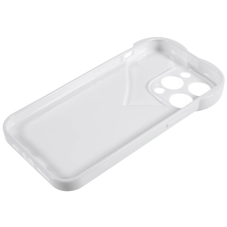 Heart Shaped Camera Protection Phone Cover for iPhone 14 Pro Max, Anti-fingerprint TPU Anti-dust Cell Phone Case - White