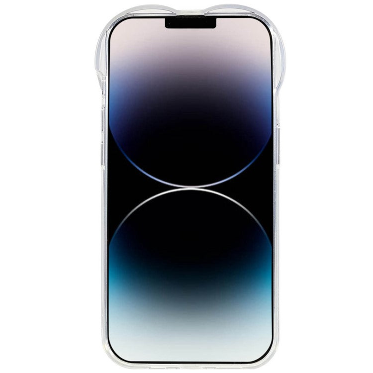 Heart Shaped Camera Protection Phone Cover for iPhone 14 Pro Max, Anti-fingerprint TPU Anti-dust Cell Phone Case - Transparent
