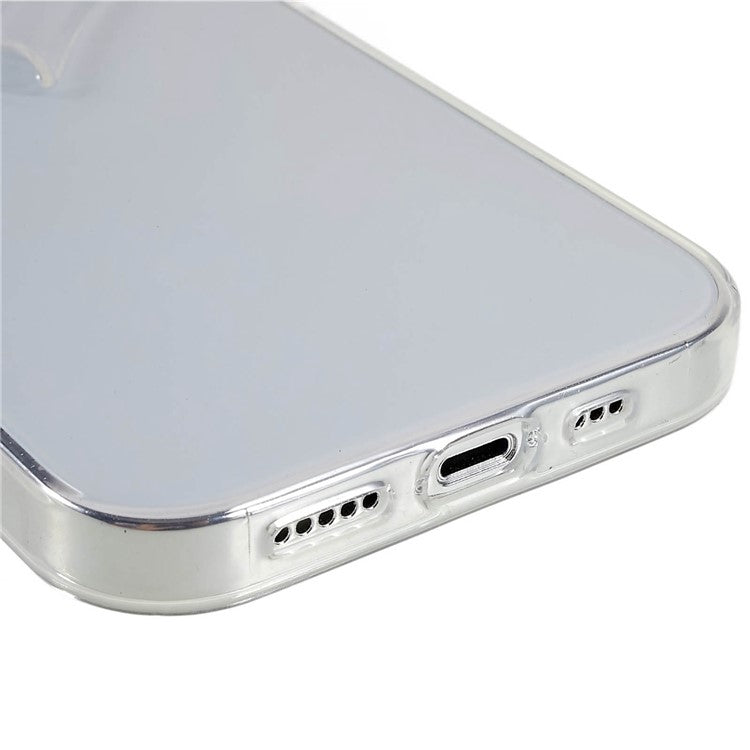 Heart Shaped Camera Protection Phone Cover for iPhone 14 Pro Max, Anti-fingerprint TPU Anti-dust Cell Phone Case - Transparent