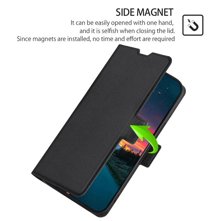 For Xiaomi Redmi Note 12 Pro+ 5G Card Slot Design Ultra-slim Book Style Folio Flip PU Leather Cover Stand Inner TPU Phone Case - Black