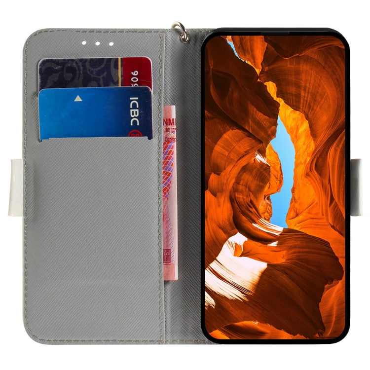 3D Pattern Printing Phone Cover for Huawei nova Y70 Plus 4G, Well-protected PU Leather Stand Wallet Phone Case with Strap - Watercolor Flowers