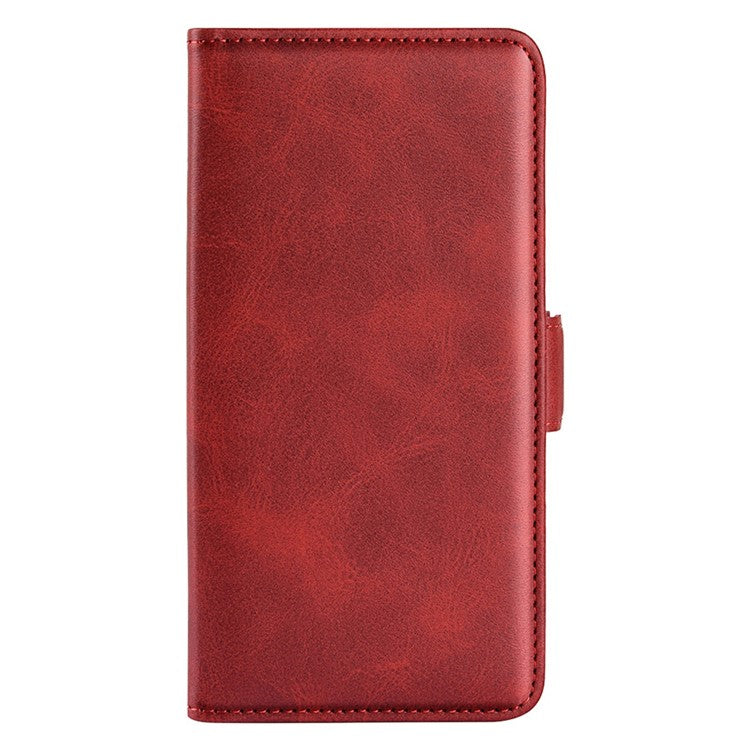 Cell Phone Cover For Motorola Moto G72 4G PU Leather Dual Magnetic Clasp Calf Texture Stand Phone Case Wallet - Red