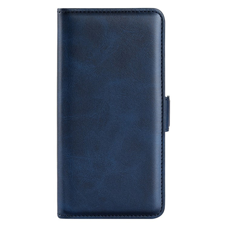 Cell Phone Cover For Motorola Moto G72 4G PU Leather Dual Magnetic Clasp Calf Texture Stand Phone Case Wallet - Blue
