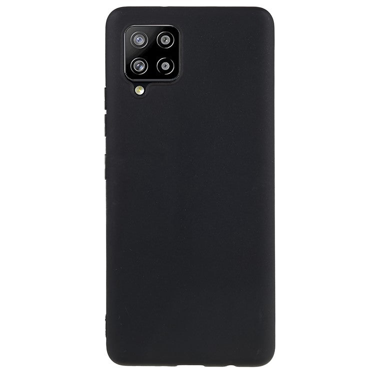 For Samsung Galaxy A42 5G Anti-scratch Slim Fit Cell Phone Cover Black Matte Flexible TPU Case