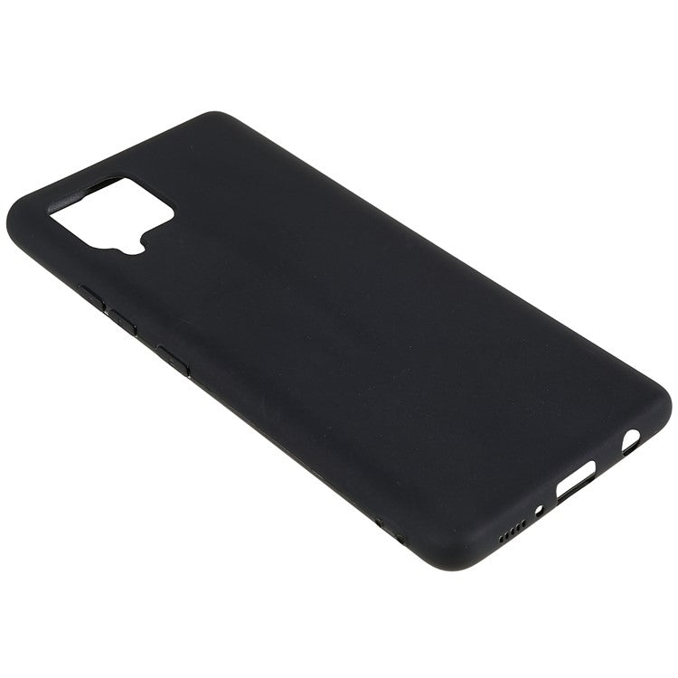 For Samsung Galaxy A42 5G Anti-scratch Slim Fit Cell Phone Cover Black Matte Flexible TPU Case
