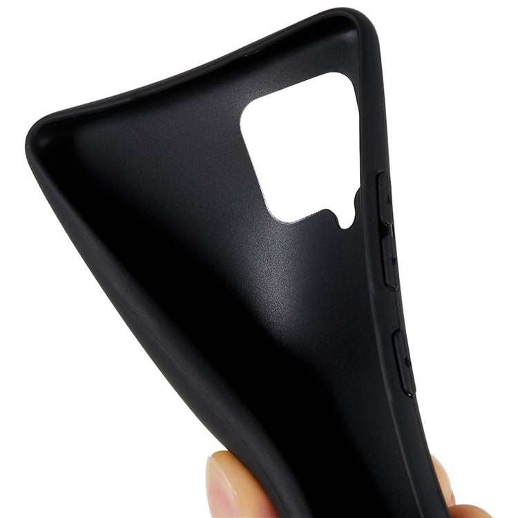 For Samsung Galaxy A42 5G Anti-scratch Slim Fit Cell Phone Cover Black Matte Flexible TPU Case