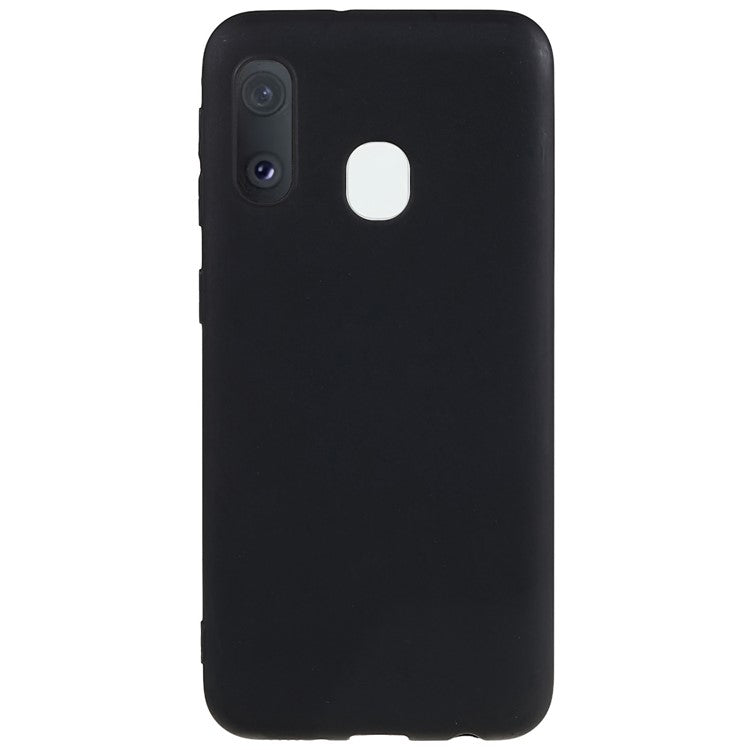 For Samsung Galaxy A20e Raised Bezel Protection Phone Case Black Matte Flexible TPU Protective Cell Phone Cover