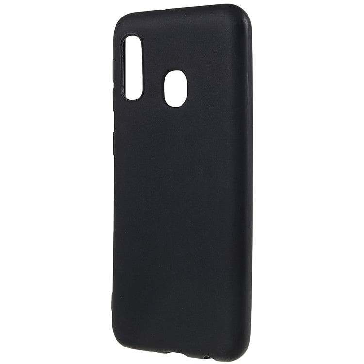 For Samsung Galaxy A20e Raised Bezel Protection Phone Case Black Matte Flexible TPU Protective Cell Phone Cover