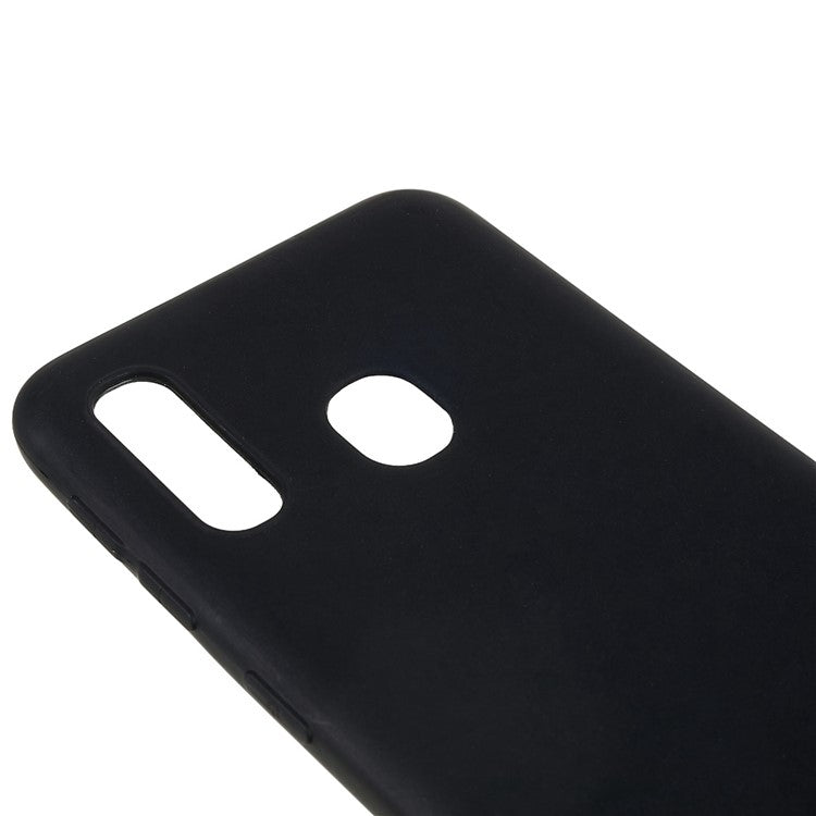 For Samsung Galaxy A20e Raised Bezel Protection Phone Case Black Matte Flexible TPU Protective Cell Phone Cover