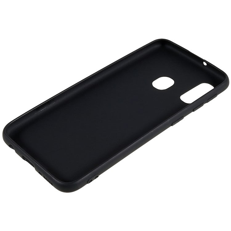 For Samsung Galaxy A20e Raised Bezel Protection Phone Case Black Matte Flexible TPU Protective Cell Phone Cover