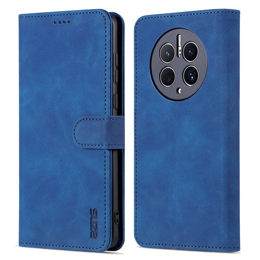 AZNS For Huawei Mate 50 Pro 4G Anti-fall Phone Protective Flip Cover PU Leather + TPU Interior Case with Stand - Blue