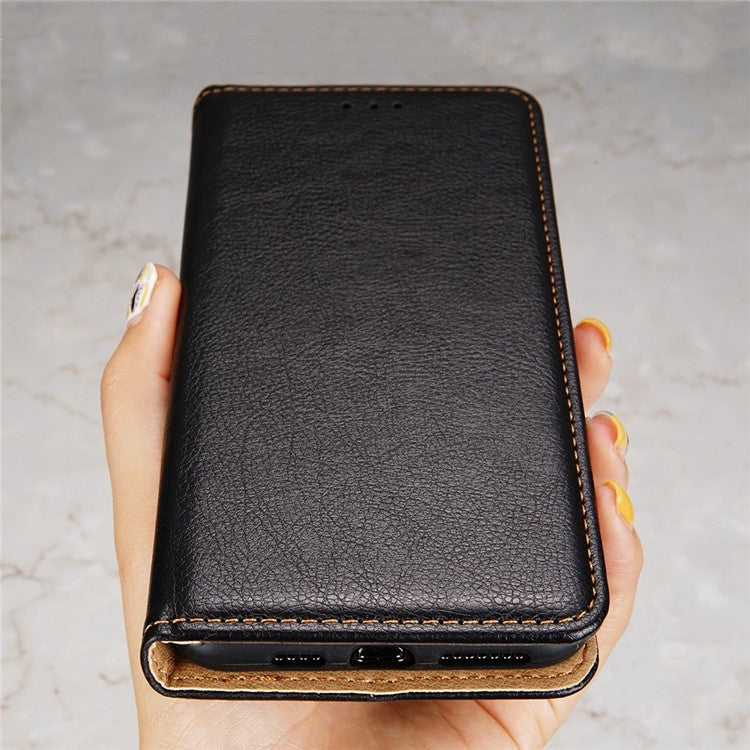 For Huawei nova Y61 4G Magnetic Adsorption PU Leather Protective Cover Foldable Stand Phone Wallet Case - Black