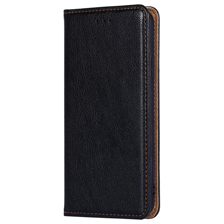 For Huawei nova Y61 4G Magnetic Adsorption PU Leather Protective Cover Foldable Stand Phone Wallet Case - Black
