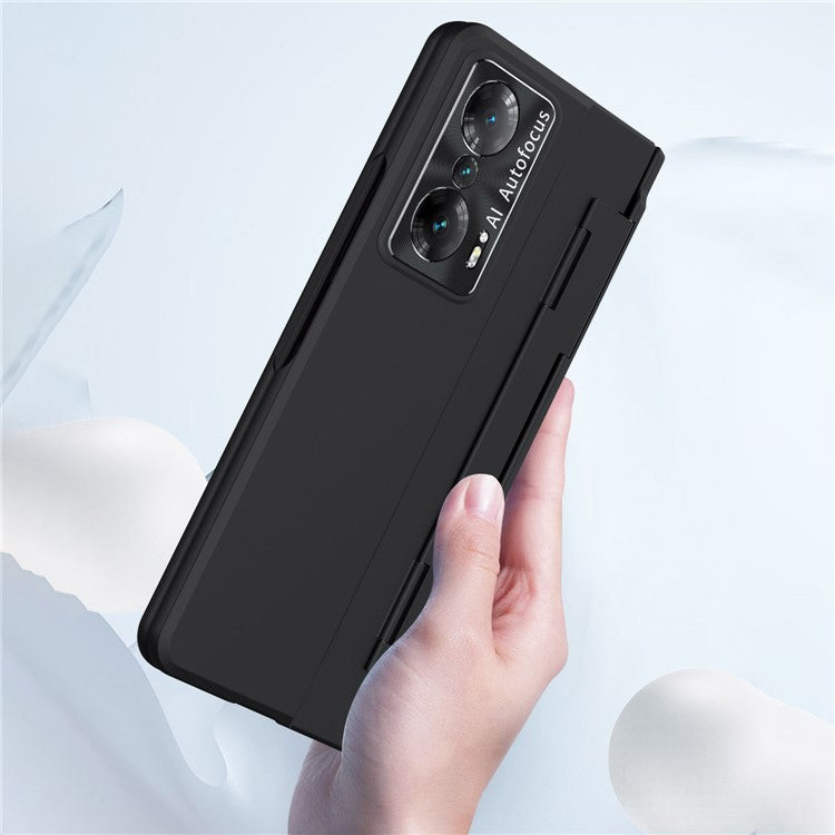 For Honor Magic Vs 5G / Vs Ultimate 5G Hinge Protection PC Phone Case All-Inclusive Anti-Drop Cover with Tempered Glass Screen Film - Transparent