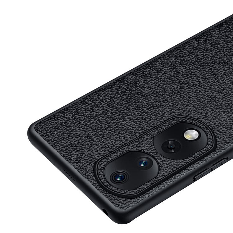 TPU + PC + Cowhide Leather Case for Honor 80 Pro 5G Protective Phone Case Anti-Drop Phone Shell with Leather Lens Cover - Green