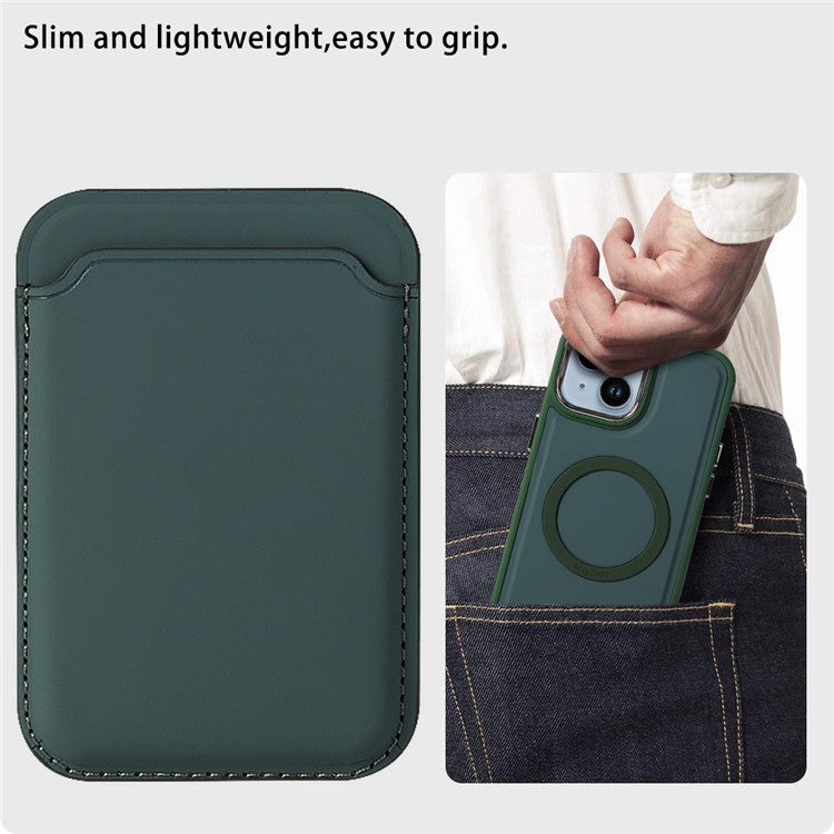 Shockproof Case for iPhone 14 Plus Mag Series Liquid Silicone Cover Electroplating Skin-touch Phone Case with Card Holder - Light Purple