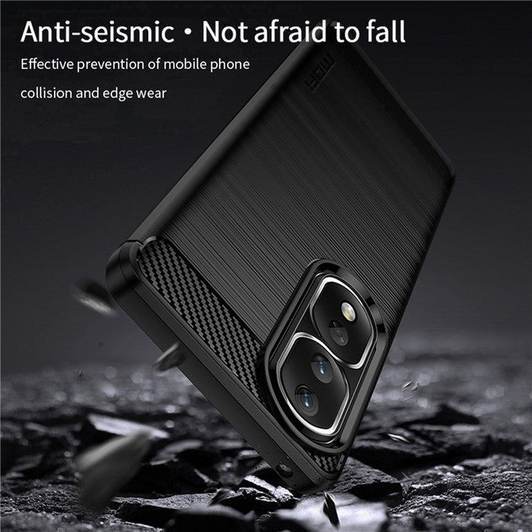 MOFI JK TPU Series-1 for Honor 80 Pro 5G Anti-fall TPU Phone Case Carbon Fiber Brushed Anti-fingerprint Phone Back Cover - Red