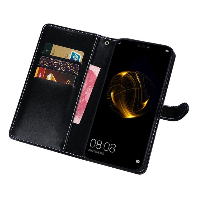 IDEWEI Magnetic Protective Flip Cover for Huawei nova Y90 4G, Crocodile Texture PU Leather Wallet Stand Function Phone Case - Blue