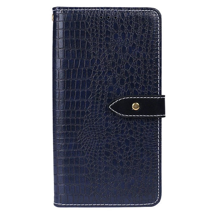 IDEWEI Magnetic Protective Flip Cover for Huawei nova Y90 4G, Crocodile Texture PU Leather Wallet Stand Function Phone Case - Blue