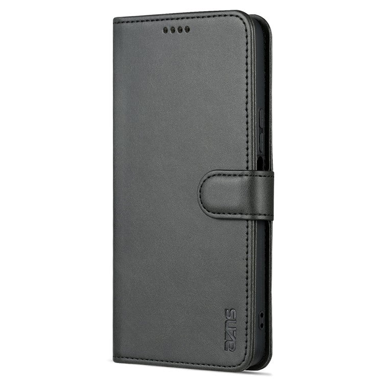 AZNS Anti-drop Phone Case For Honor Play 40 Plus 5G, PU Leather Magnetic Flip Cover Stand Wallet - Black