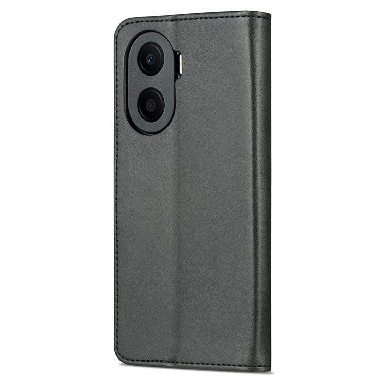 AZNS Anti-drop Phone Case For Honor Play 40 Plus 5G, PU Leather Magnetic Flip Cover Stand Wallet - Black