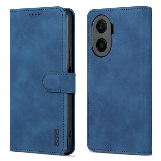 AZNS Anti-drop Phone Case For Honor Play 40 Plus 5G, PU Leather Magnetic Flip Cover Stand Wallet - Blue