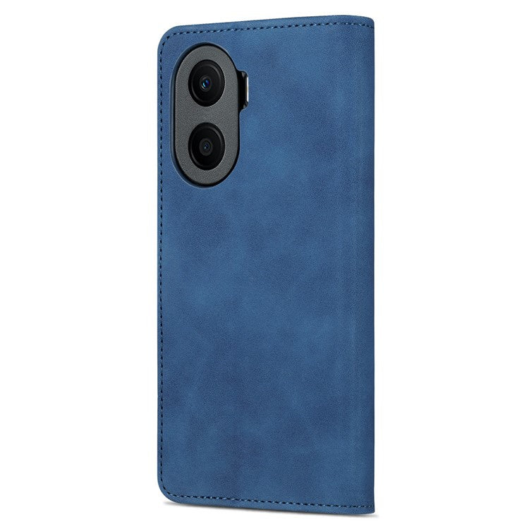 AZNS Anti-drop Phone Case For Honor Play 40 Plus 5G, PU Leather Magnetic Flip Cover Stand Wallet - Blue