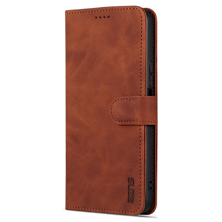 AZNS Anti-drop Phone Case For Honor Play 40 Plus 5G, PU Leather Magnetic Flip Cover Stand Wallet - Brown