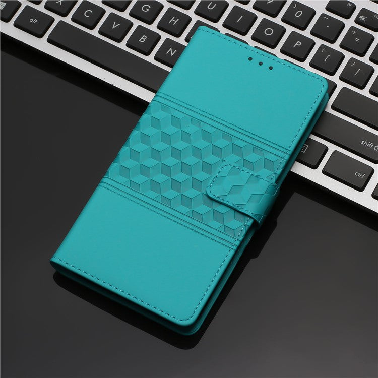 Retro Cell Phone Case For Motorola Moto E22 4G, Imprinted Pattern Stand Skin Touch Feeling Scratch-resistant Flip Leather Wallet Cover with Strap - Sky Blue