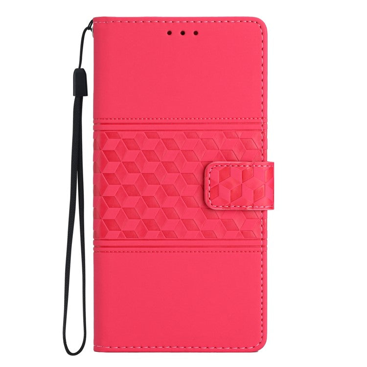 PU Leather + TPU Phone Case for iPhone 14, Retro Imprinted Pattern Stand Wallet Skin-touch Feeling Anti-Drop Phone Cover - Rose