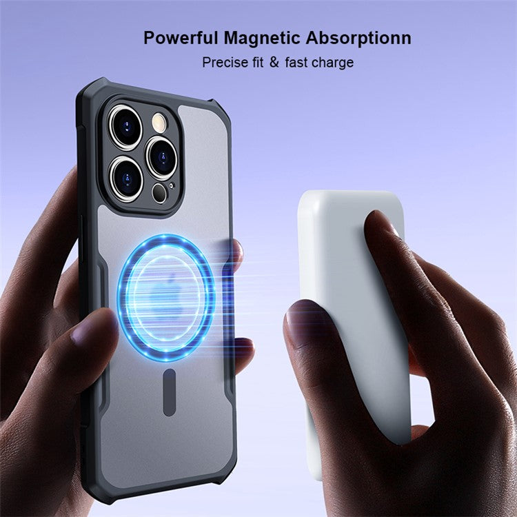 XUNDD Magnetic Phone Case for iPhone 14 Pro Compatible with MagSafe, Hybrid Acrylic + TPU Anti-Scratch Back Cover - Black