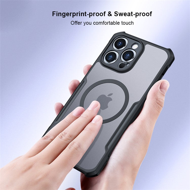 XUNDD Magnetic Phone Case for iPhone 14 Pro Compatible with MagSafe, Hybrid Acrylic + TPU Anti-Scratch Back Cover - Black