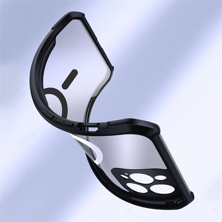 XUNDD Magnetic Phone Case for iPhone 14 Pro Compatible with MagSafe, Hybrid Acrylic + TPU Anti-Scratch Back Cover - Black