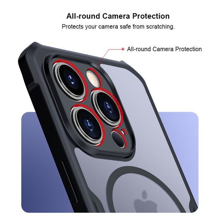 XUNDD Magnetic Phone Case for iPhone 14 Pro Compatible with MagSafe, Hybrid Acrylic + TPU Anti-Scratch Back Cover - Black