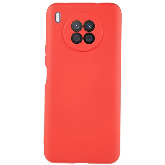 For Huawei nova 8i Liquid Silicone Texture Arc Edge Phone Case 2.0mm Thick Soft TPU Camera Protection Shockproof Cover - Red