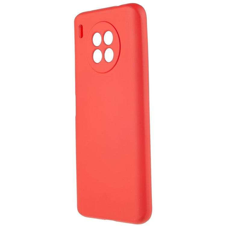 For Huawei nova 8i Liquid Silicone Texture Arc Edge Phone Case 2.0mm Thick Soft TPU Camera Protection Shockproof Cover - Red