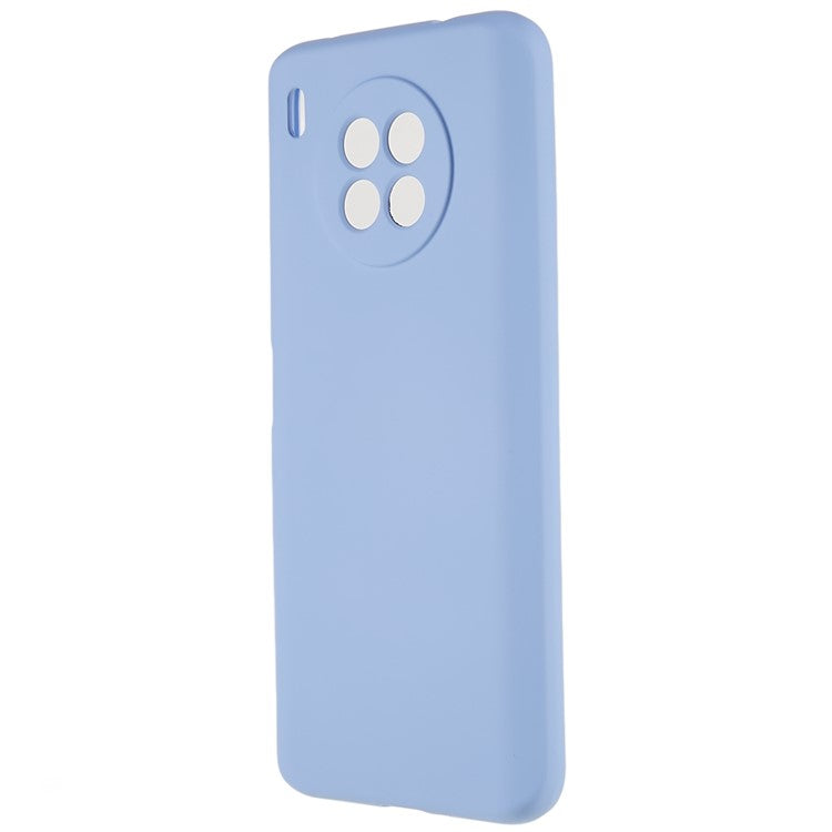 For Huawei nova 8i Liquid Silicone Texture Arc Edge Phone Case 2.0mm Thick Soft TPU Camera Protection Shockproof Cover - Purple