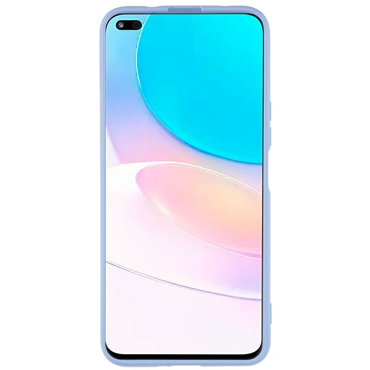 For Huawei nova 8i Liquid Silicone Texture Arc Edge Phone Case 2.0mm Thick Soft TPU Camera Protection Shockproof Cover - Purple