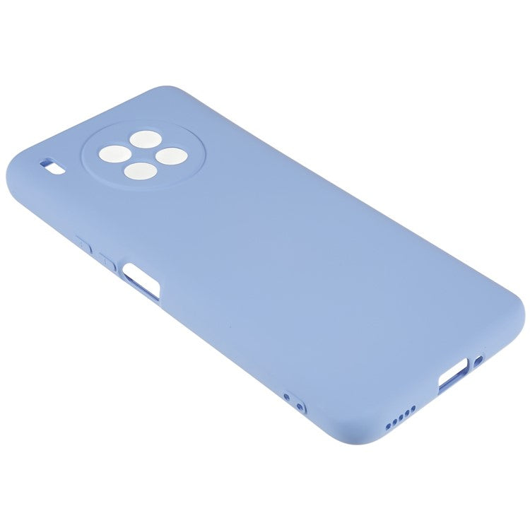 For Huawei nova 8i Liquid Silicone Texture Arc Edge Phone Case 2.0mm Thick Soft TPU Camera Protection Shockproof Cover - Purple