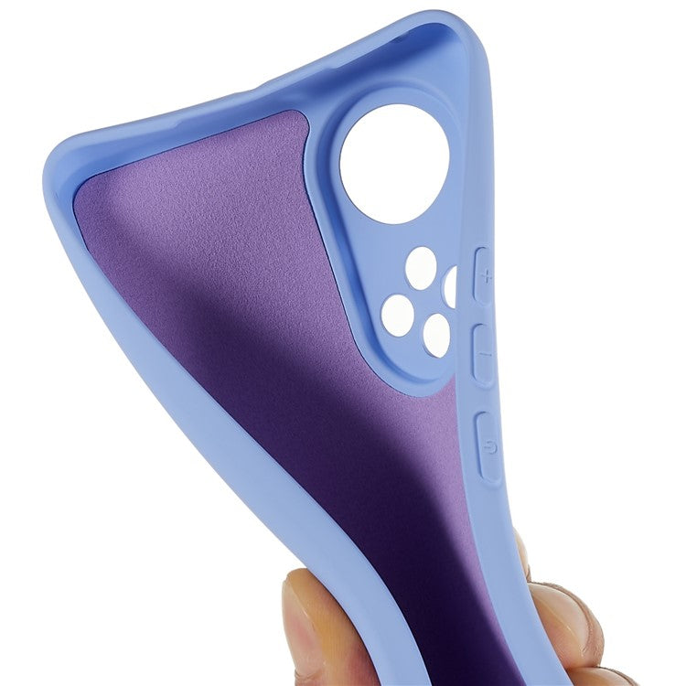 For Honor 50 / Huawei nova 9 Soft TPU 2.0mm Thick Anti-Scratch Phone Case Liquid Silicone Texture Arc Edge Non-Slip Cover - Purple