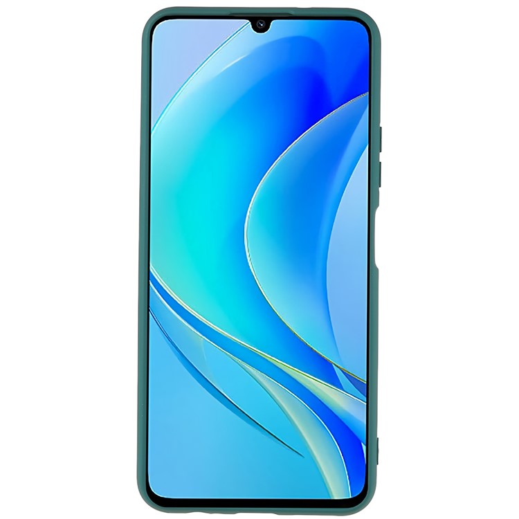 For Huawei nova Y70 4G Arc Edge Liquid Silicone Texture Case 2.0mm Thick Shockproof Soft TPU Phone Cover - Midnight Green