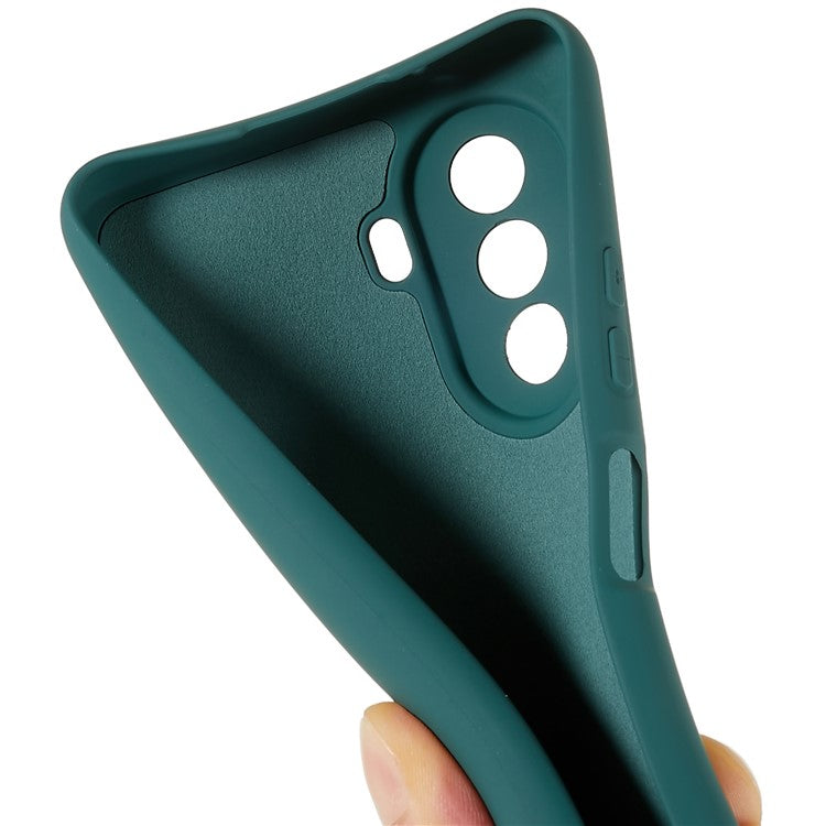 For Huawei nova Y70 4G Arc Edge Liquid Silicone Texture Case 2.0mm Thick Shockproof Soft TPU Phone Cover - Midnight Green