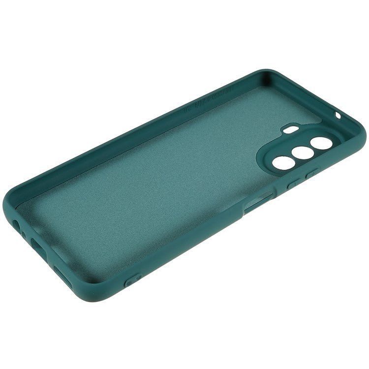 For Huawei nova Y70 4G Arc Edge Liquid Silicone Texture Case 2.0mm Thick Shockproof Soft TPU Phone Cover - Midnight Green
