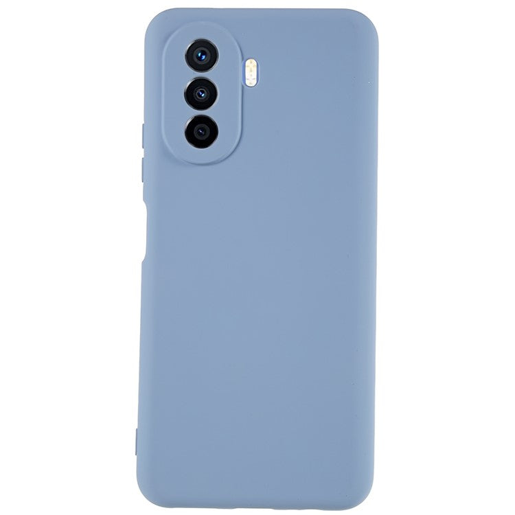 For Huawei nova Y70 4G Arc Edge Liquid Silicone Texture Case 2.0mm Thick Shockproof Soft TPU Phone Cover - Grey