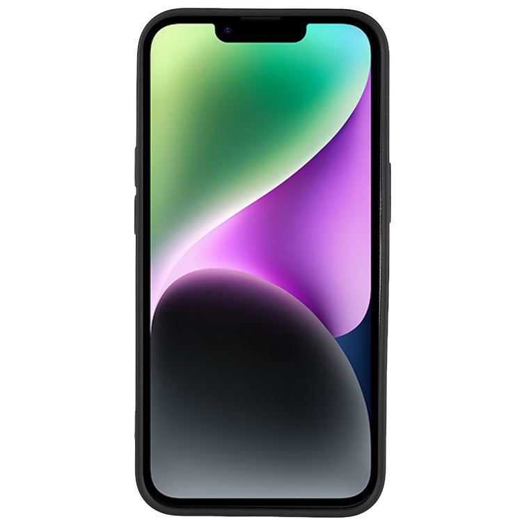 For iPhone 14 Liquid Silicone Texture Soft Touch TPU Case 2.0mm Thick Precise Cutout Camera Protection Arc Edge Phone Cover - Black