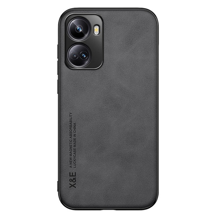 X&E For Huawei nova 10 SE 4G Built-in Metal Sheet Phone Cover PU Leather Coated TPU+PC Skin-touch Feeling Phone Case - Dark Grey