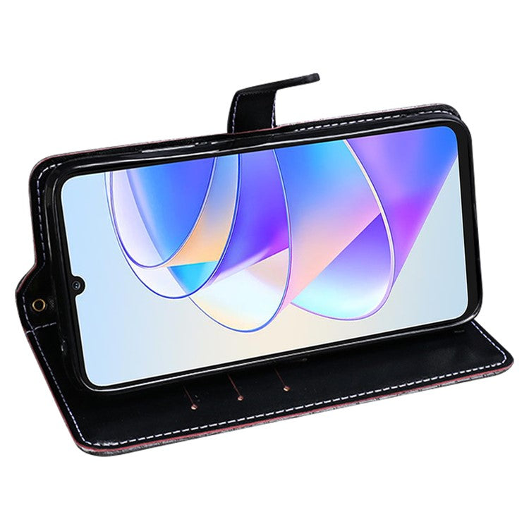 IDEWEI For Honor 80 SE 5G Anti-scratch Phone Flip Cover Crocodile Texture PU Leather Magnetic Closure Wallet Stand Phone Case - Black