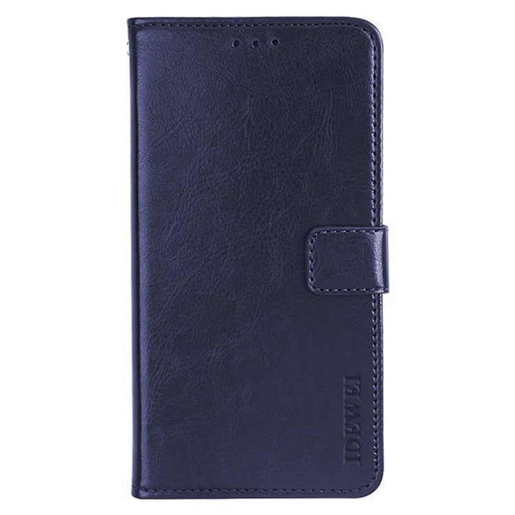 IDEWEI For Honor 80 SE 5G PU Leather Flip Wallet Stand Feature Crazy Horse Texture Phone Cover Phone Shell Protective Case - Dark Blue