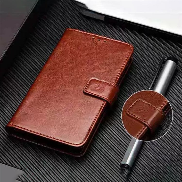 IDEWEI For Honor 80 SE 5G PU Leather Flip Wallet Stand Feature Crazy Horse Texture Phone Cover Phone Shell Protective Case - White